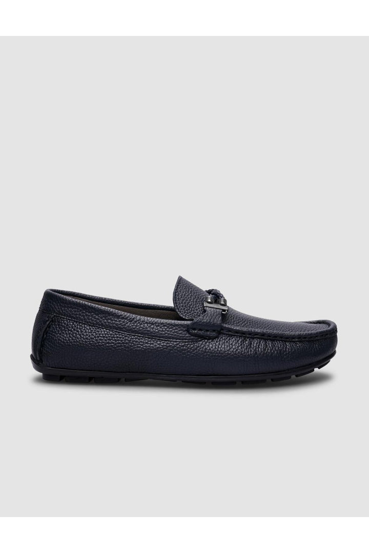Cabani Shoes Mocassins pour hommes en cuir véritable bleu marine - Bleu marine