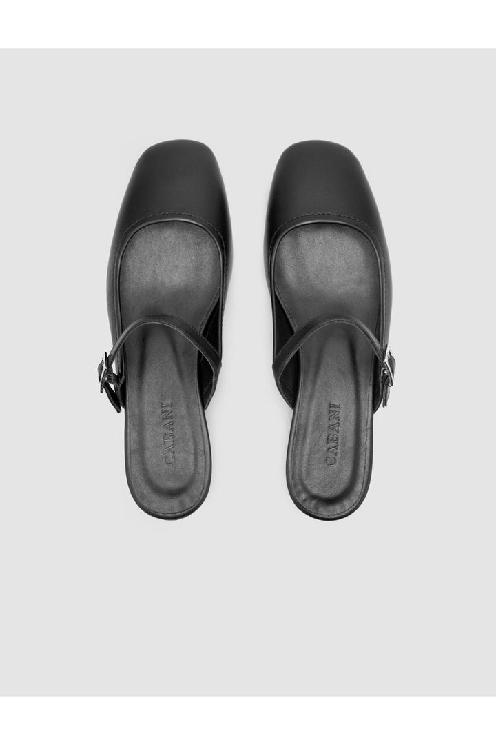 Cabani Shoes %100 Cuir Véritable Ballerines Noires pour Femmes - Noir