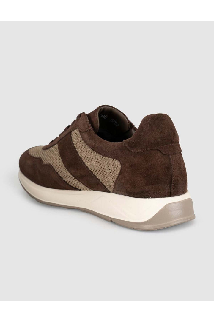 Cabani Shoes Baskets décontractées pour hommes en cuir véritable marron - Marron