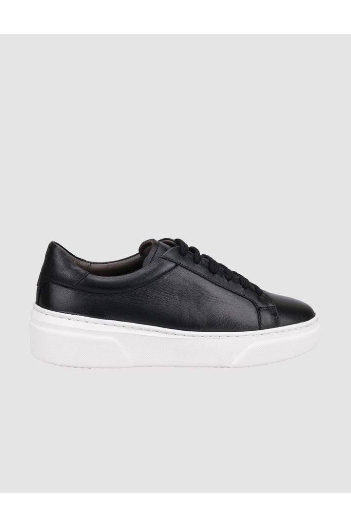 Cabani Shoes Chaussures de sport pour femmes en cuir véritable noir à lacets 100% - Noir