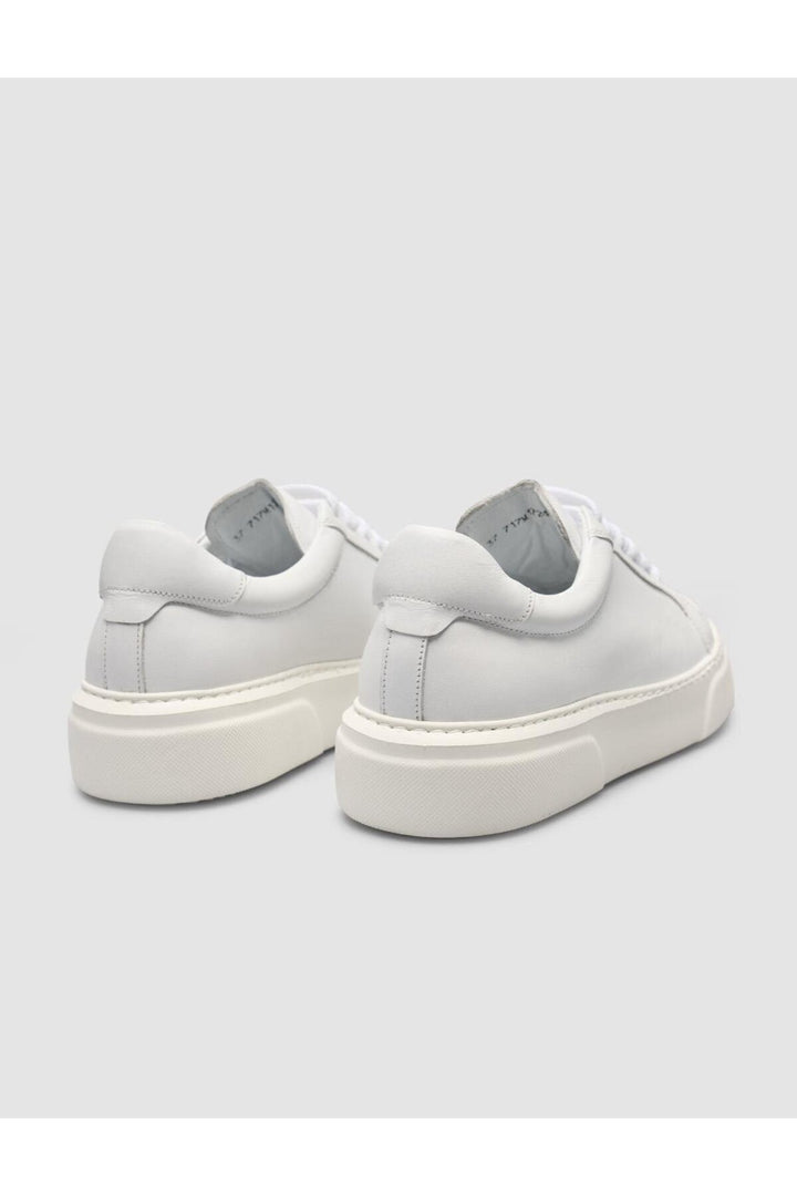 Cabani Shoes MonaMae Baskets Femme en Cuir Véritable Blanc 100% - Blanc