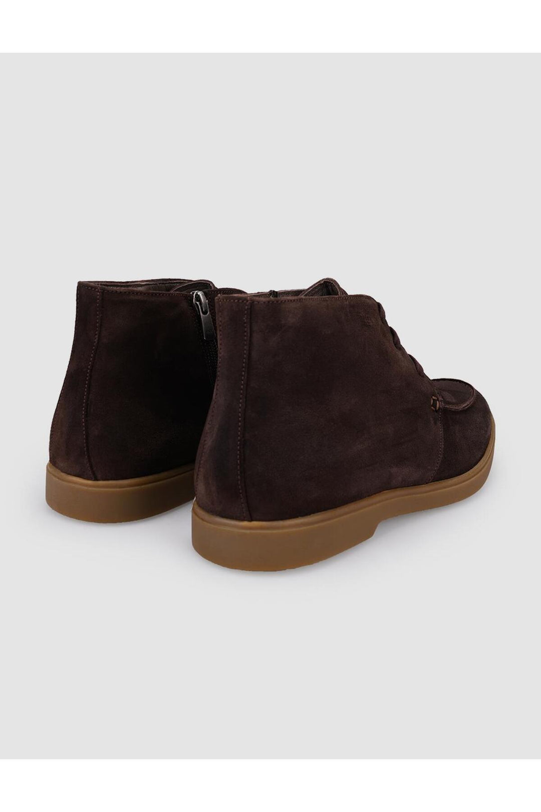Cabani Shoes Bottines pour hommes en cuir véritable 100 % en suède marron avec fermeture éclair. - Multicolore