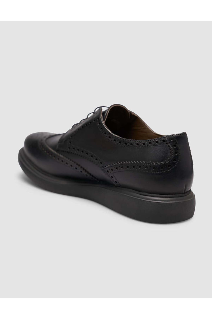 Cabani Shoes Chaussures de ville pour hommes en cuir véritable texturé noires à lacets Eva - Multicolore