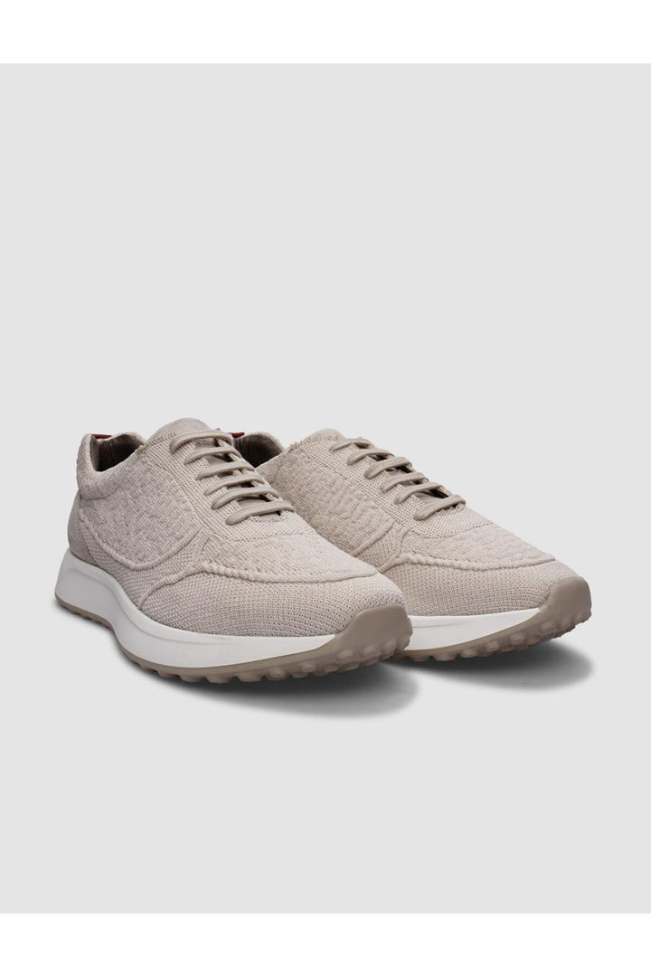 Cabani Shoes Chaussures de sport pour hommes en tricot beige avec lacets - Beige