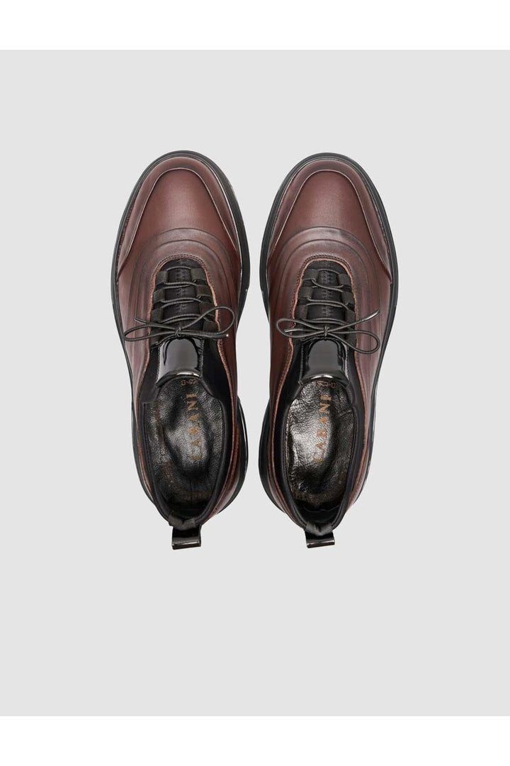 Cabani Shoes %100 Cuir véritable Baskets décontractées pour hommes Marron - Marron