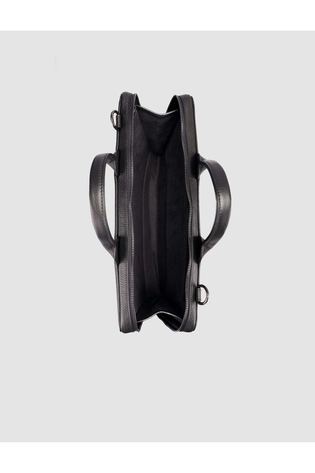 Cabani Shoes Sac en cuir véritable noir à deux compartiments pour documents et ordinateur portable - Noir