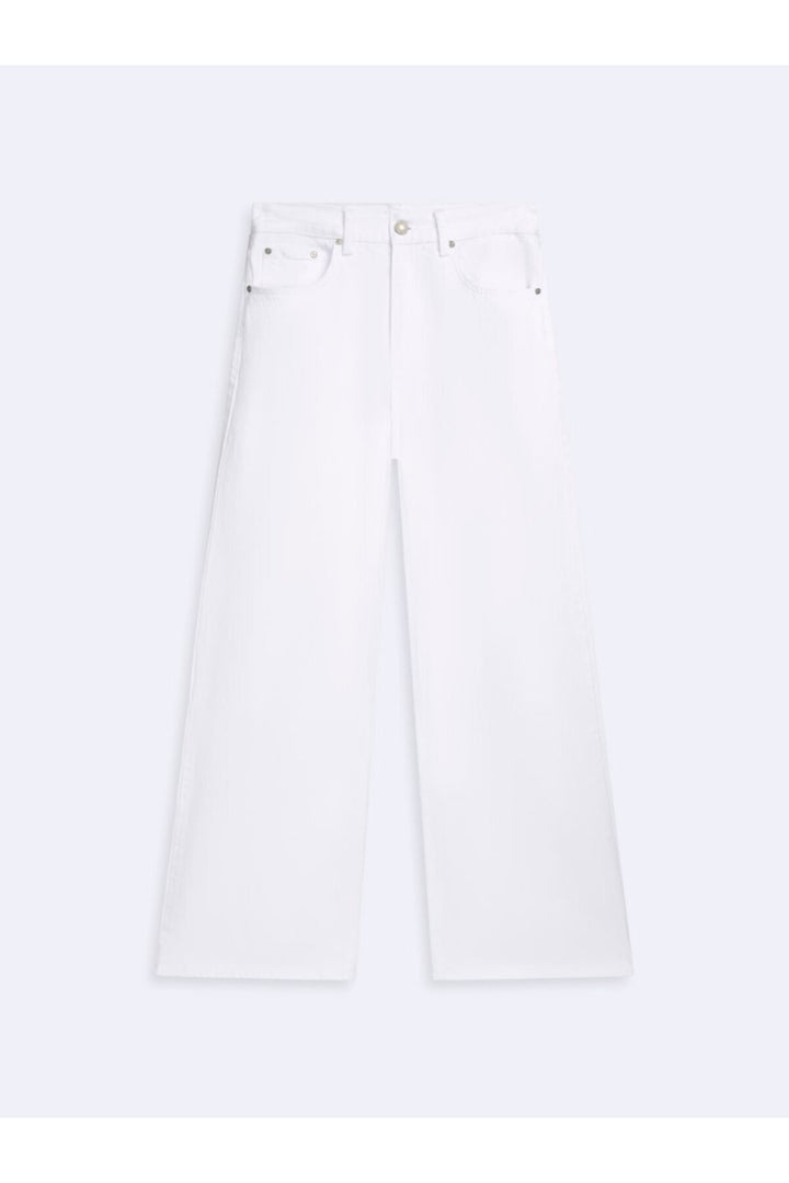 LTB Pantalon Jean Blanc Taille Haute à Jambes Larges Vionne - Blanc