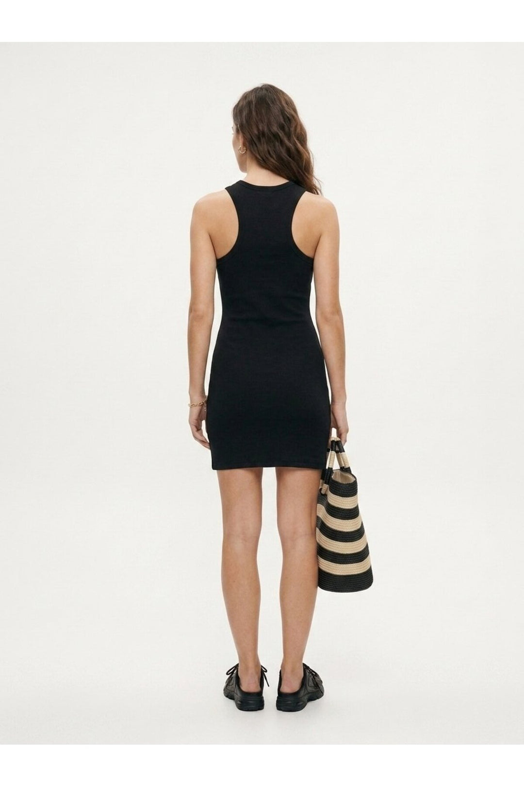 LTB Robe basique noire en côtelé - Noir