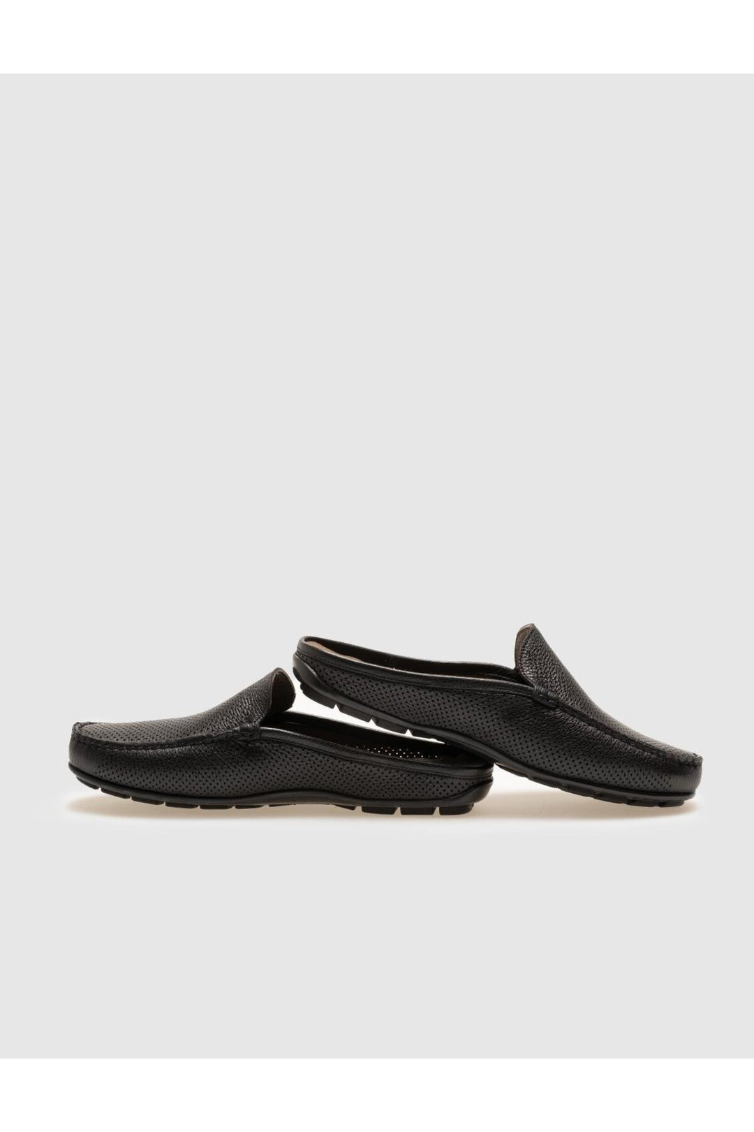 Cabani Shoes Sandale quotidienne pour homme en cuir véritable noir avec motif laser. - Multicolore