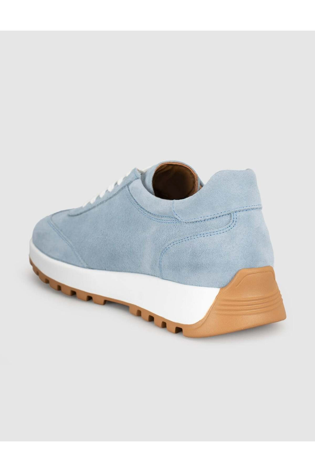 Cabani Shoes Baskets femme en cuir suédé bleu glacier - Multicolore