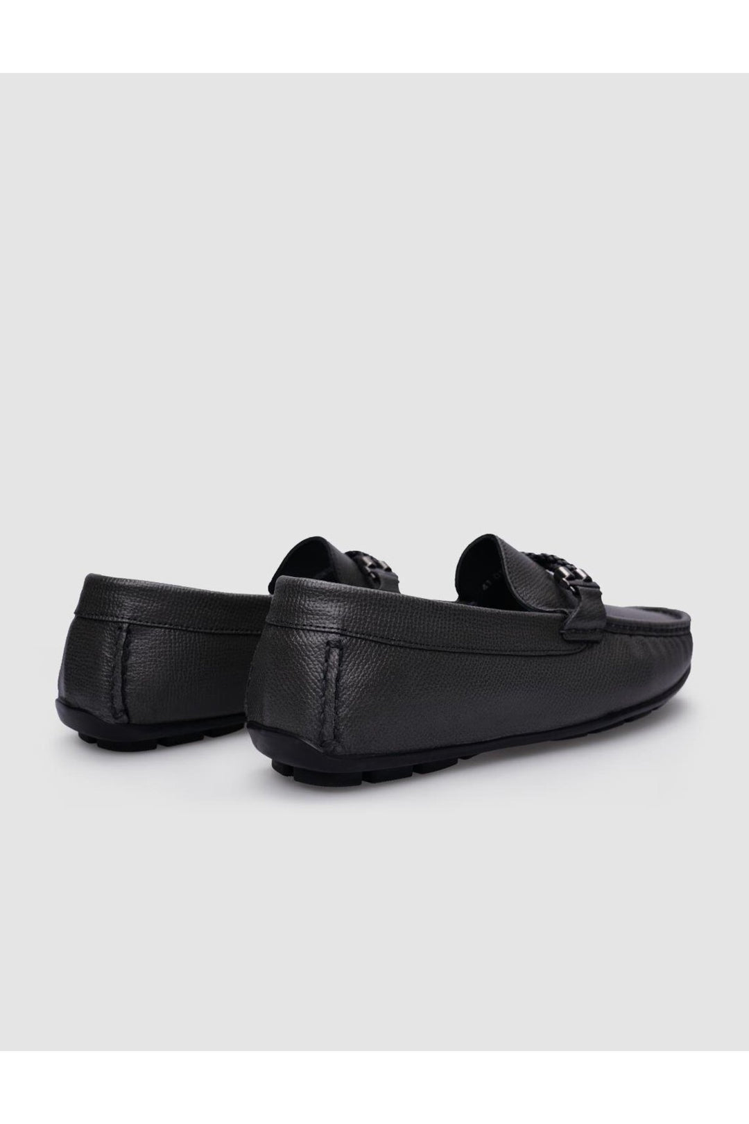 Cabani Shoes %100 Cuir véritable Mocassins pour hommes à boucle grise - Gris