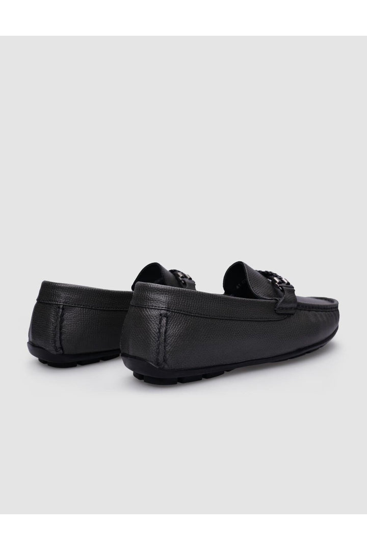 Cabani Shoes %100 Cuir véritable Mocassins pour hommes à boucle grise - Gris