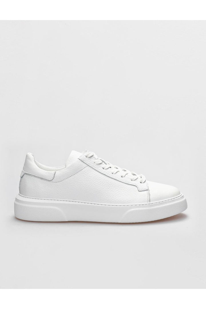 Cabani Shoes Verona Chaussures de sport pour hommes en cuir véritable blanches à lacets - Blanc