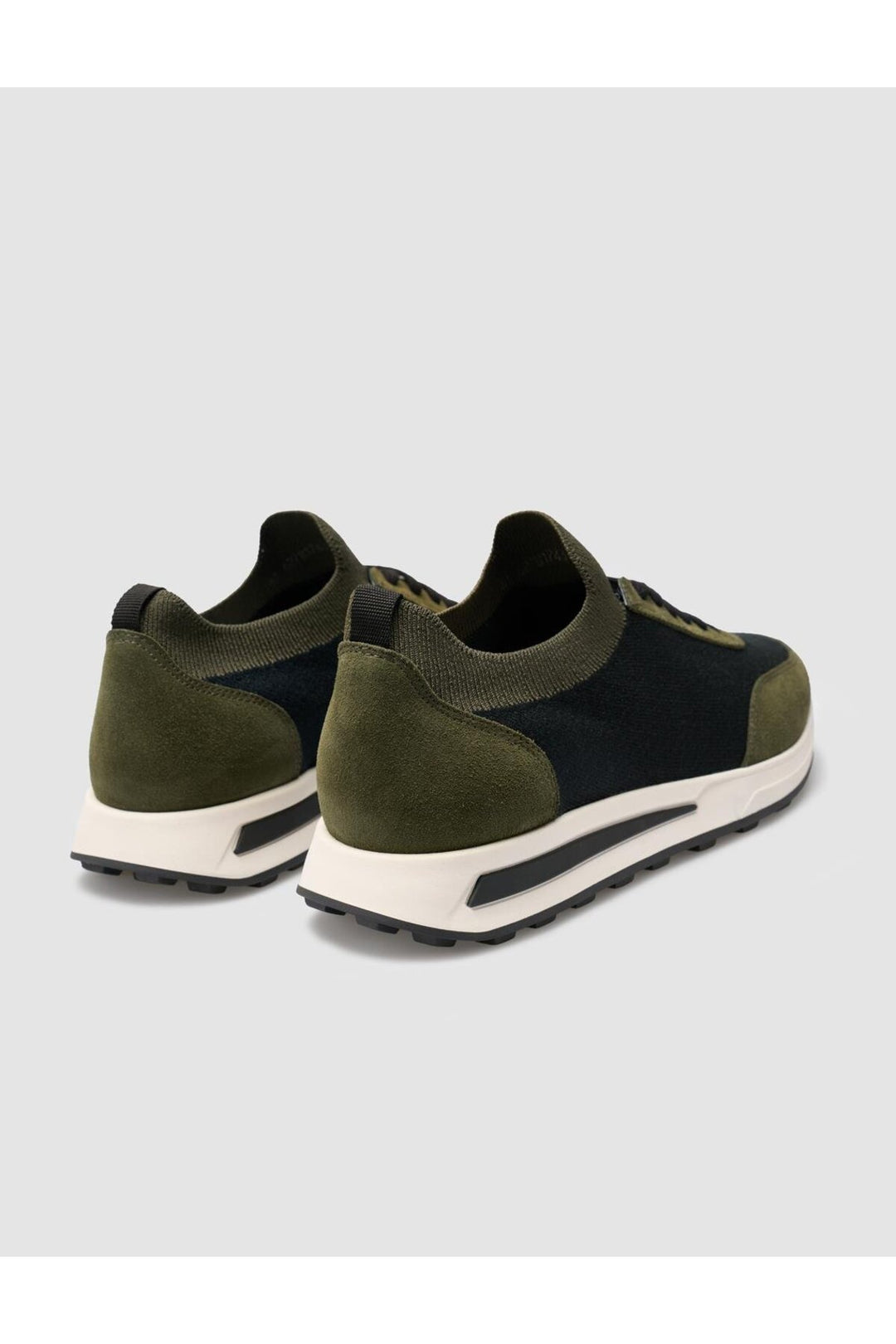 Cabani Shoes Chaussures de sport pour hommes en tricot vert avec lacets. - Vert