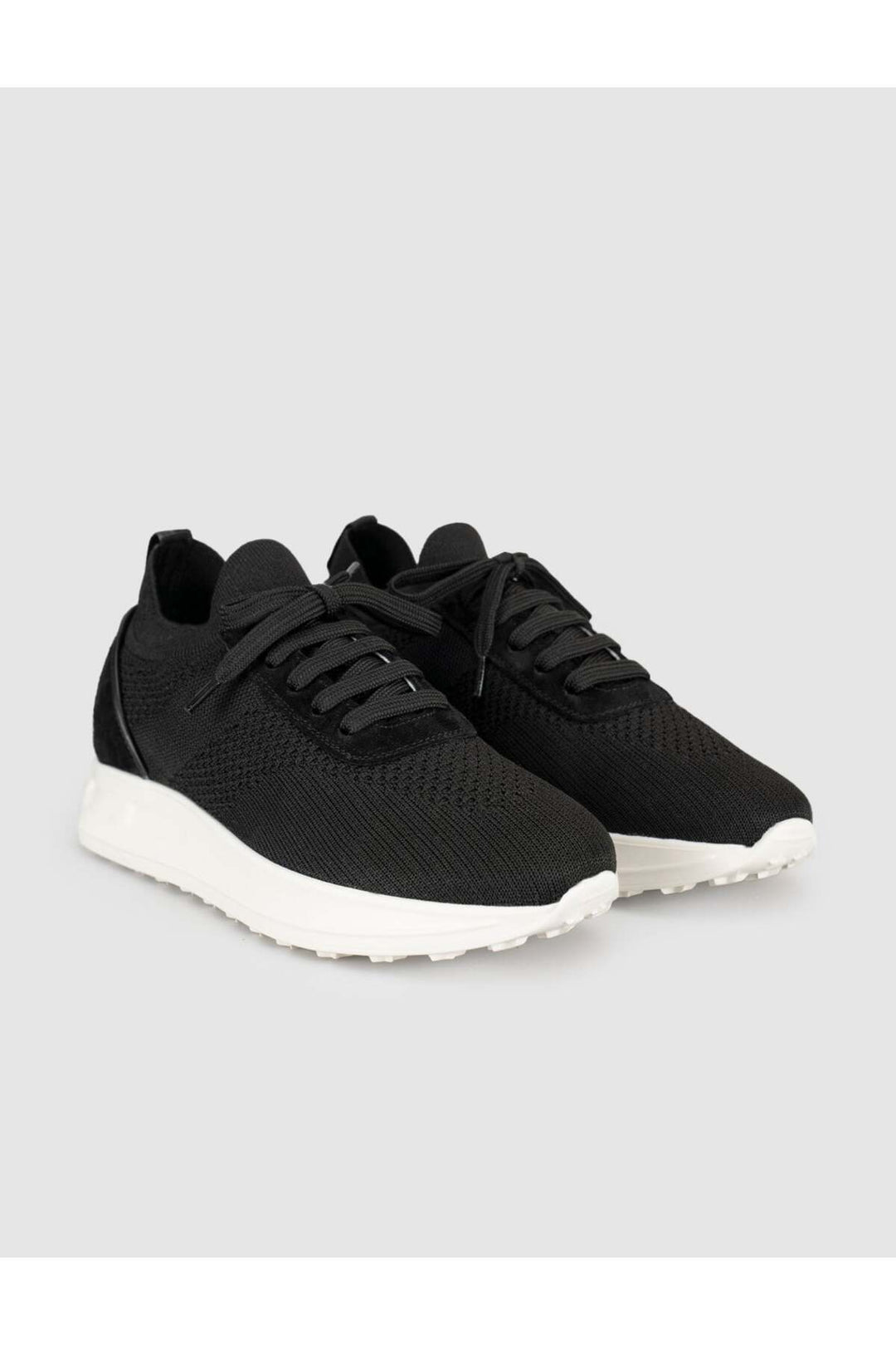 Cabani Shoes Baskets femme en cuir véritable tricot noir - Multicolore