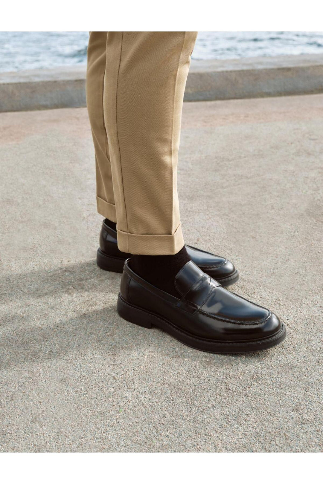 Cabani Shoes Loafer pour homme en cuir véritable noir avec détail de ceinture d'ouverture à 100% Villara. - Multicolore