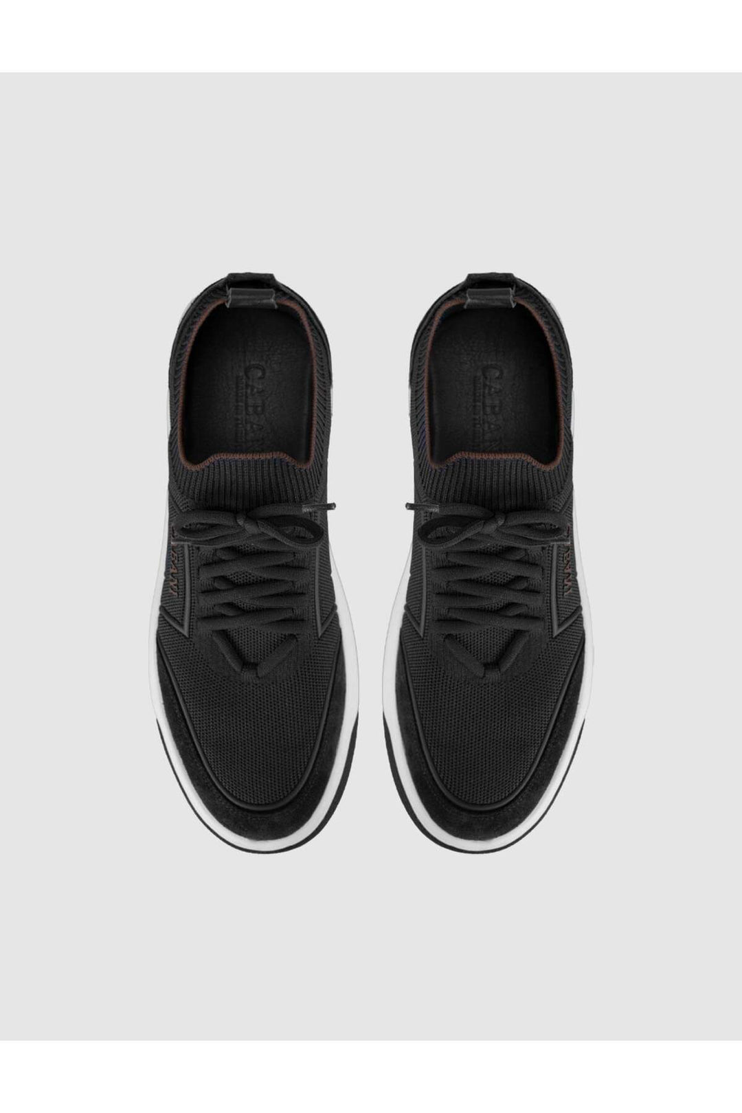 Cabani Shoes Baskets en tricot noires pour hommes - Multicolore