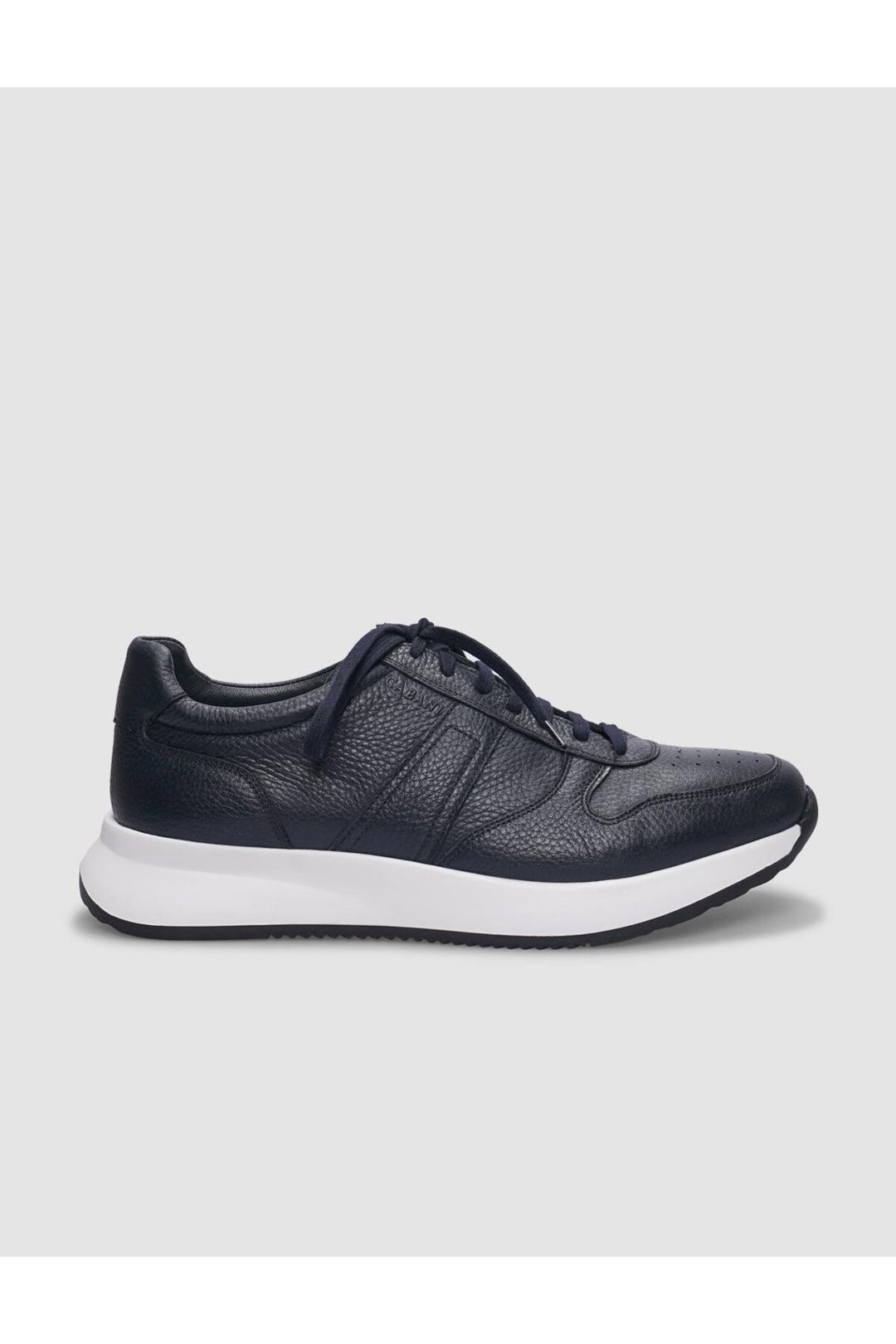 Cabani Shoes Chaussures de sport pour hommes en cuir véritable bleu marine à lacets - Bleu marine