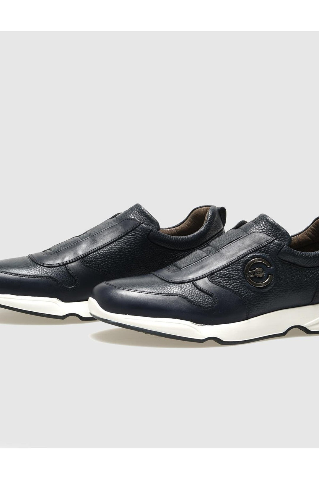 Cabani Shoes Chaussures de sport pour hommes en cuir véritable bleu marine - Bleu marine