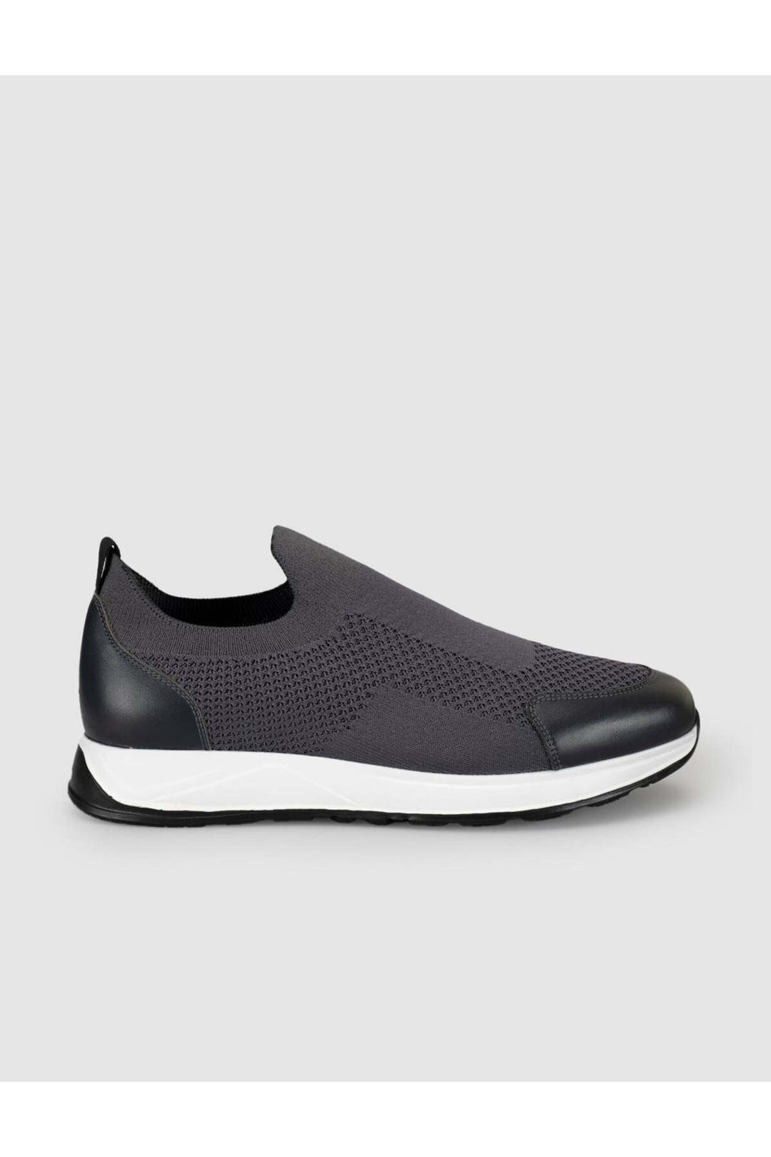Cabani Shoes Chaussures en tricot pour hommes d'été grises avec détails en cuir - Gris