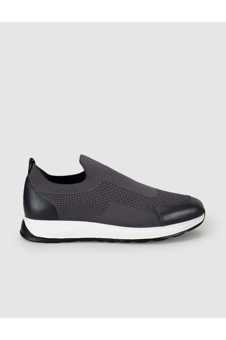 Cabani Shoes Chaussures en tricot pour hommes d'été grises avec détails en cuir - Gris
