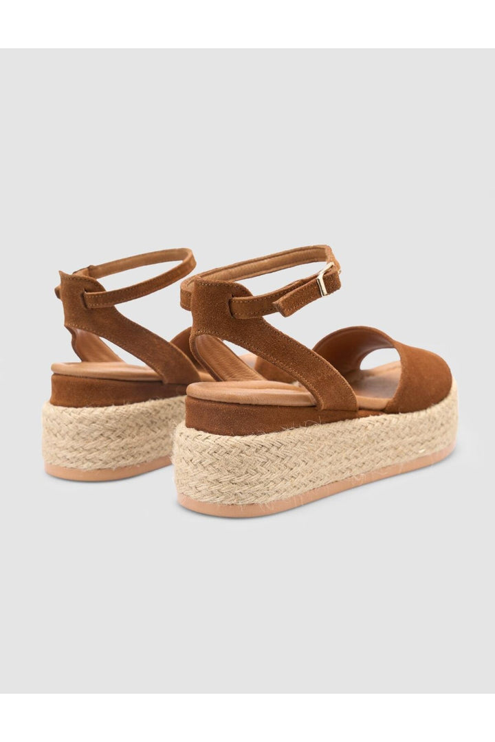 Cabani Shoes Sandales en suède pour femmes en cuir véritable 100% couleur tabac - Tabac