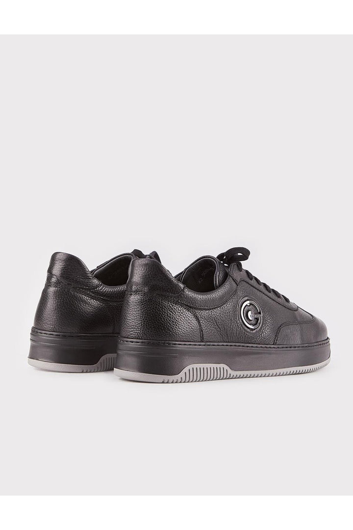 Cabani Shoes Chaussures de sport pour hommes en cuir véritable avec semelle Eva, noires et fourrées. - Noir