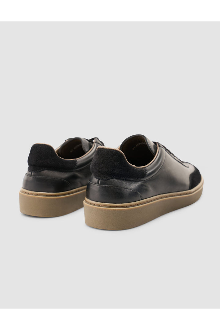 Cabani Shoes Chaussures de sport pour hommes en suède noir 100% cuir véritable - Noir