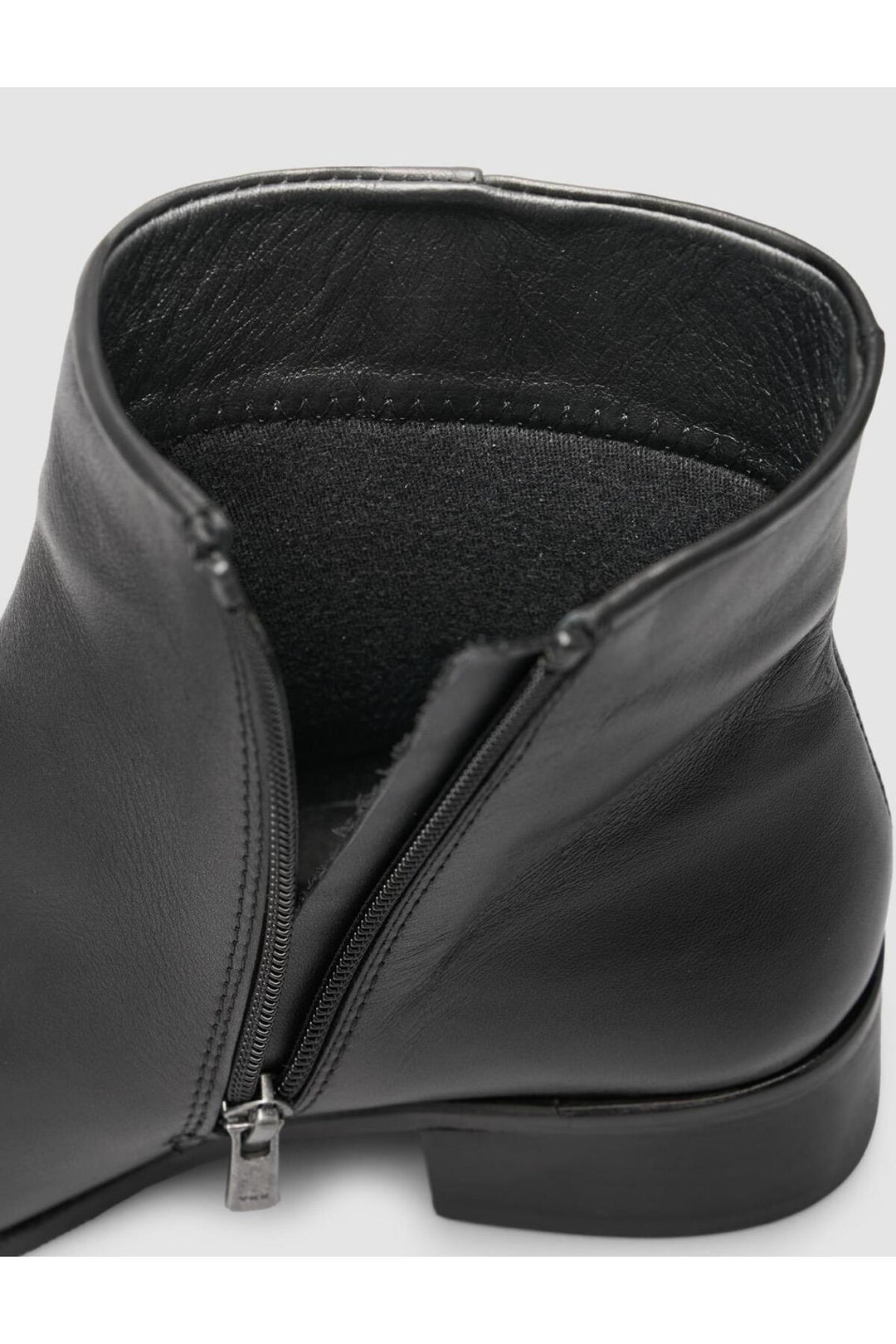 Cabani Shoes Bottines plates à bout pointu en cuir véritable noir pour femmes 100% - Multicolore