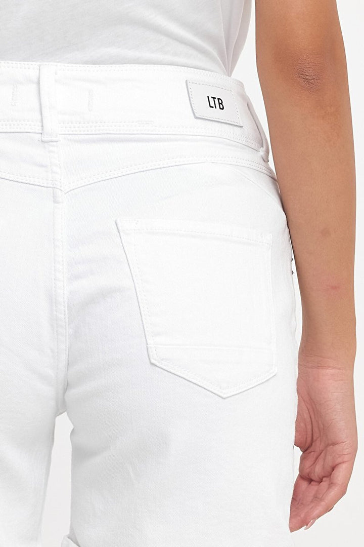 LTB Short en jean taille moyenne Rosına - Blanc_100