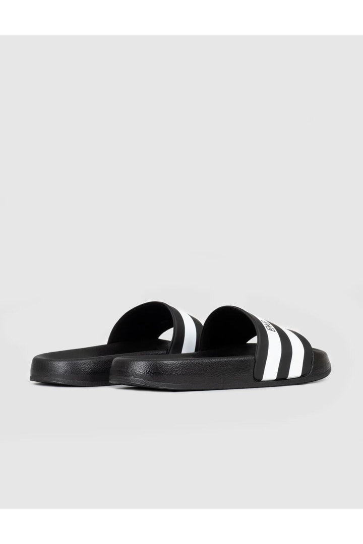 Cabani Shoes Sandales pour hommes à semelle en caoutchouc noir et blanc - Noir