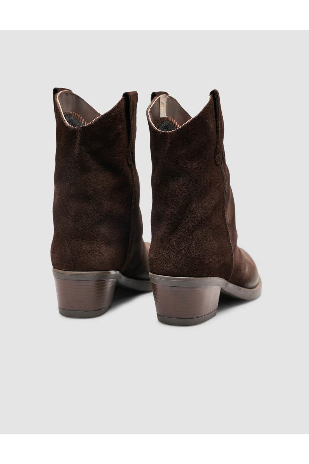 Cabani Shoes Bottines western en cuir suédé véritable marron pour femmes - Marron