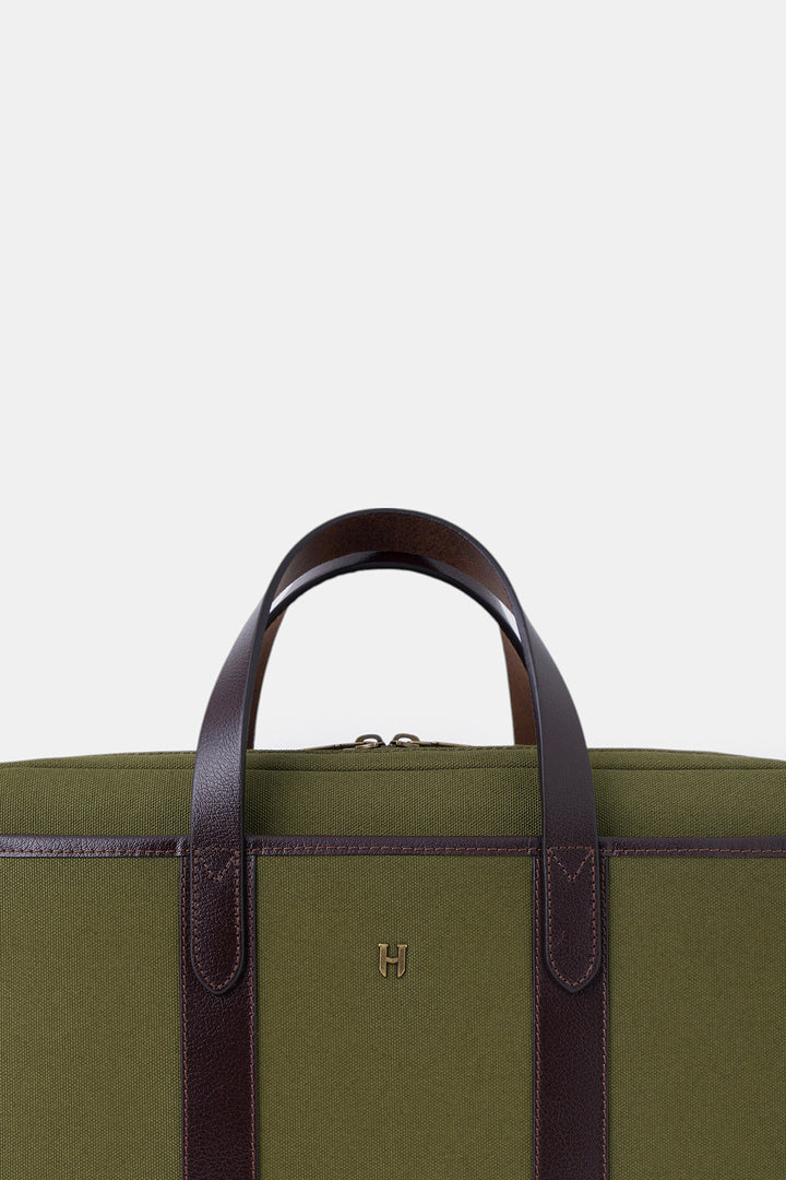 helmbrook Sac pour ordinateur portable Benedict en cuir véritable 15,6"à deux compartiments pour homme