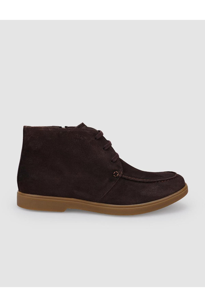 Cabani Shoes Bottines pour hommes en cuir véritable 100 % en suède marron avec fermeture éclair. - Multicolore