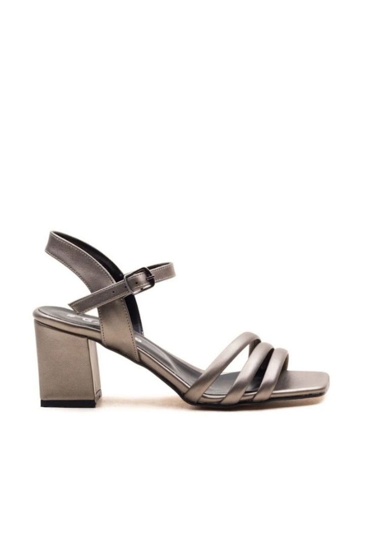 Wavelys Chaussures à talons avec bande pour femmes Sandales Luis Gate Shoes - Platine