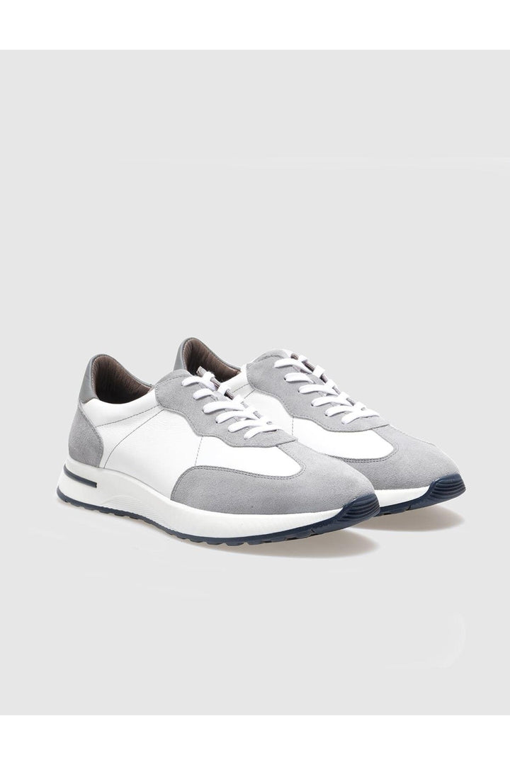 Cabani Shoes Chaussures de sport pour hommes en cuir véritable gris - Gris