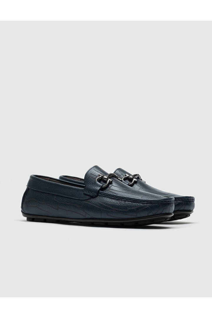 Cabani Shoes Mocassins pour hommes en cuir véritable bleu marine - Bleu marine