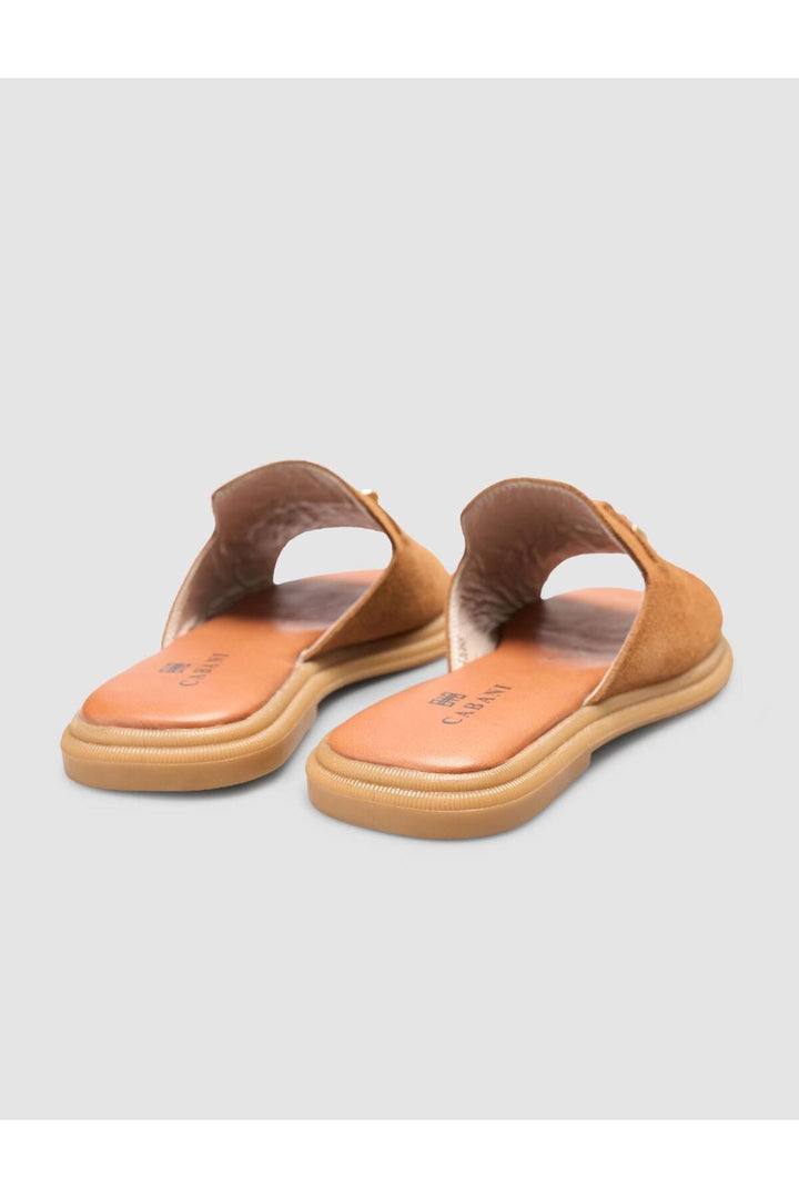 Cabani Shoes %100 Cuir véritable Sandales en suède pour femmes couleur tabac - Tabac