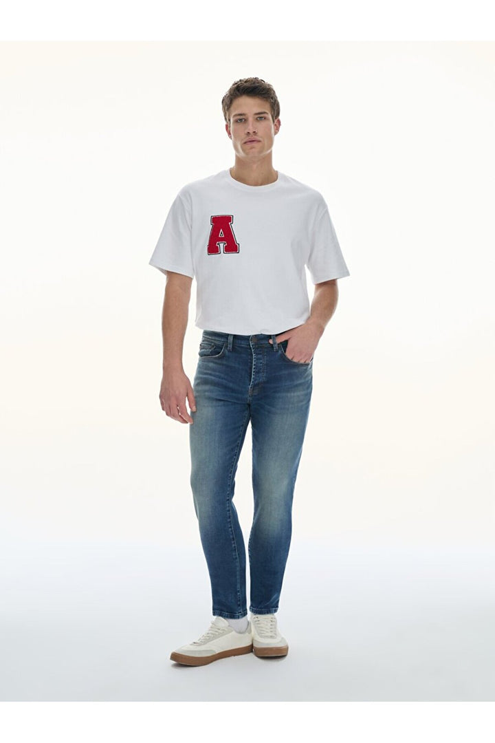 LTB Pantalon en jean à taille moyenne Lawrie Y Narrow Leg - Foncé Bleu_55447