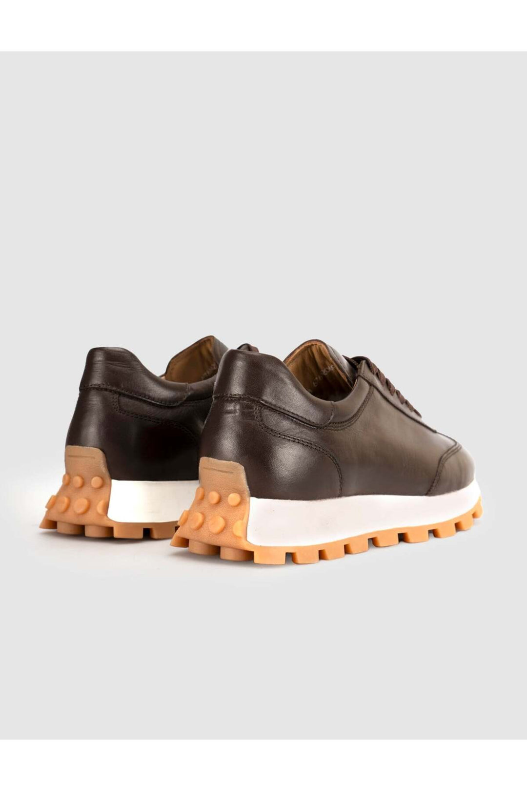 Cabani Shoes Baskets pour femmes en cuir véritable marron - Marron