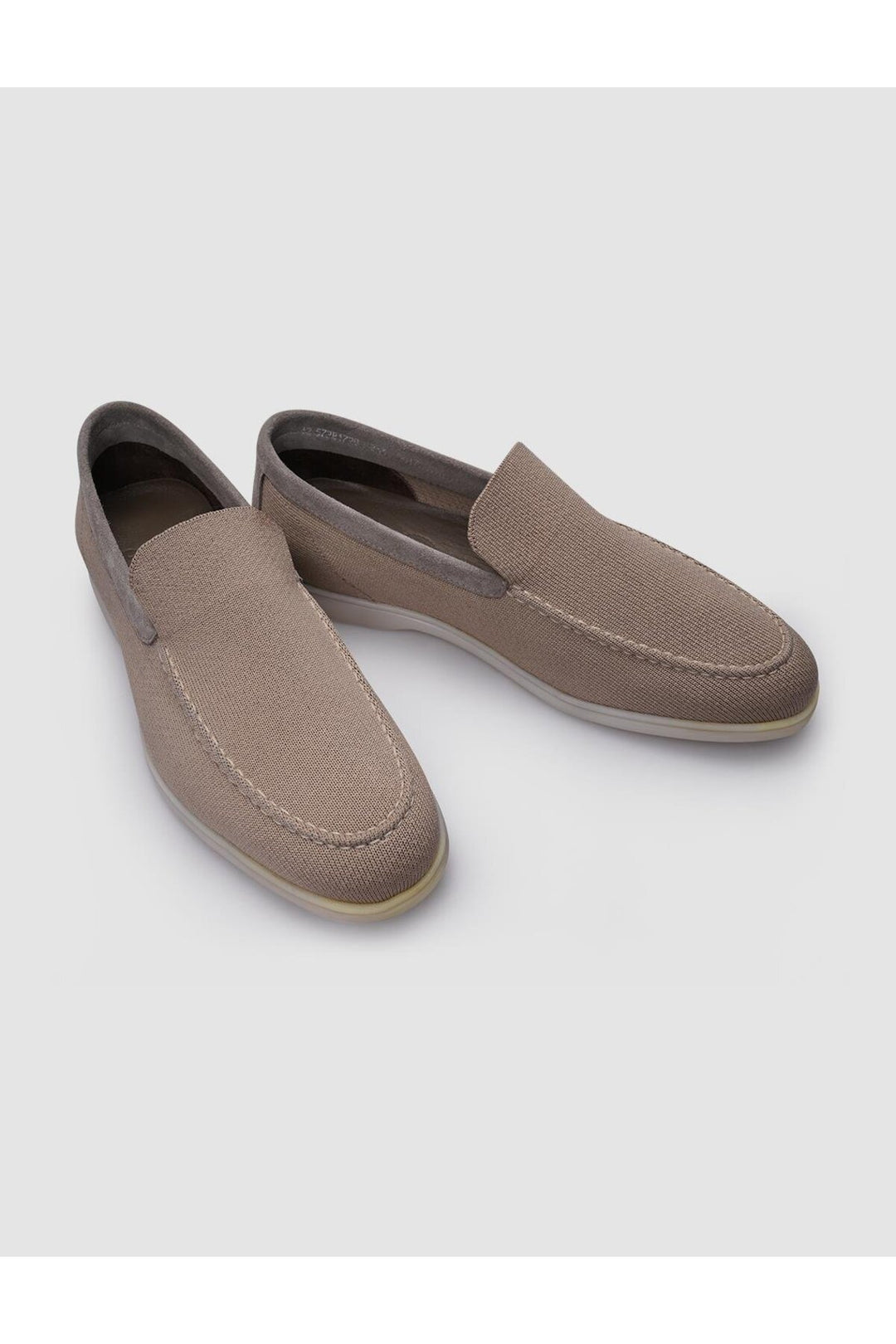 Cabani Shoes Mocassin pour homme en tricot beige avec détails en cuir véritable - Beige