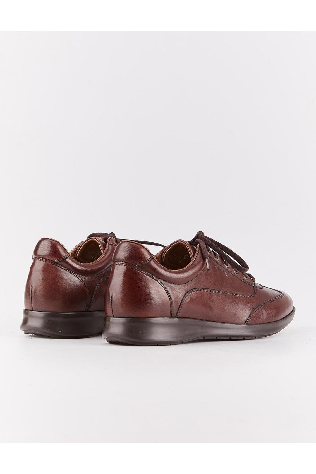 Cabani Shoes Chaussures de ville pour hommes en cuir véritable, marron, à lacets, avec semelle en caoutchouc. - Marron