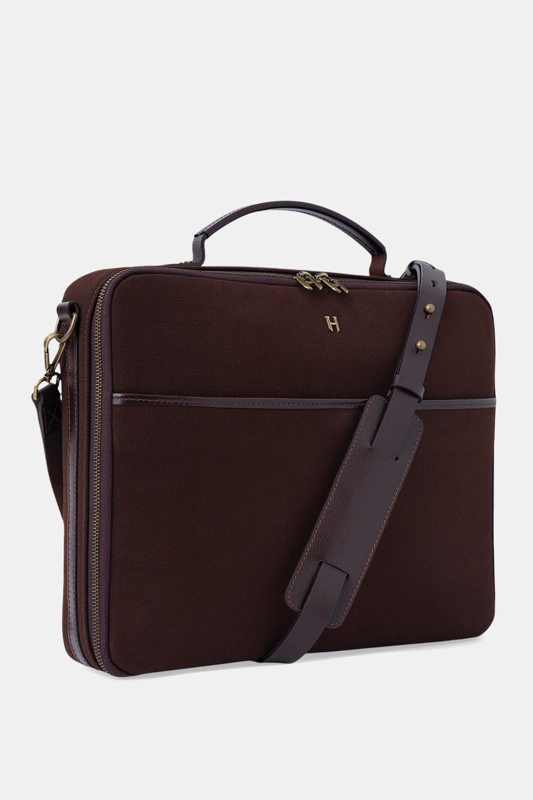 helmbrook Sac pour ordinateur portable Boris en cuir véritable 15,6"à compartiment unique pour homme