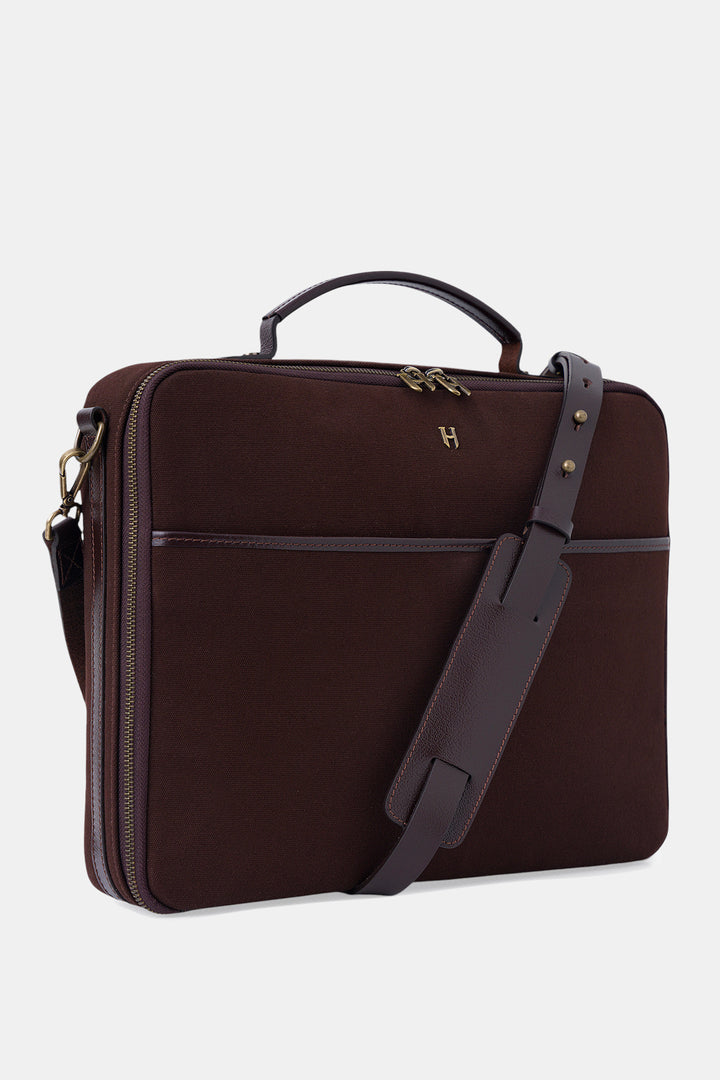 helmbrook Sac pour ordinateur portable Boris en cuir véritable 15,6"à compartiment unique pour homme