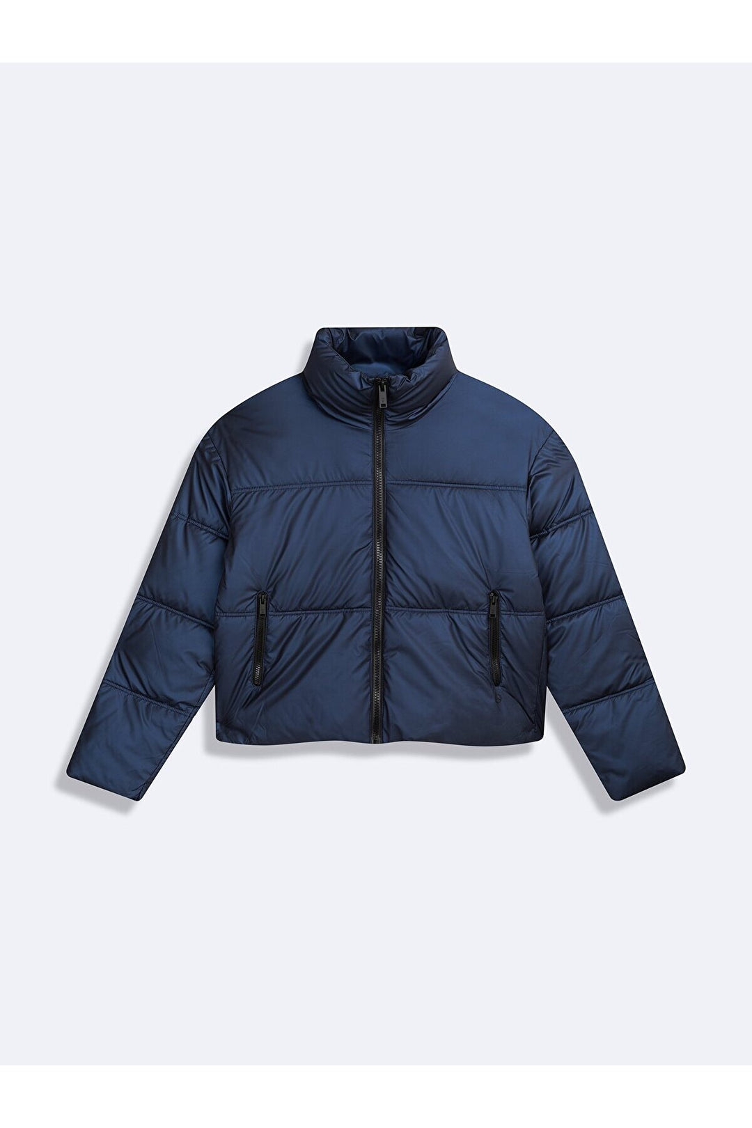LTB Manteau court gonflable devant zippé bleu marine