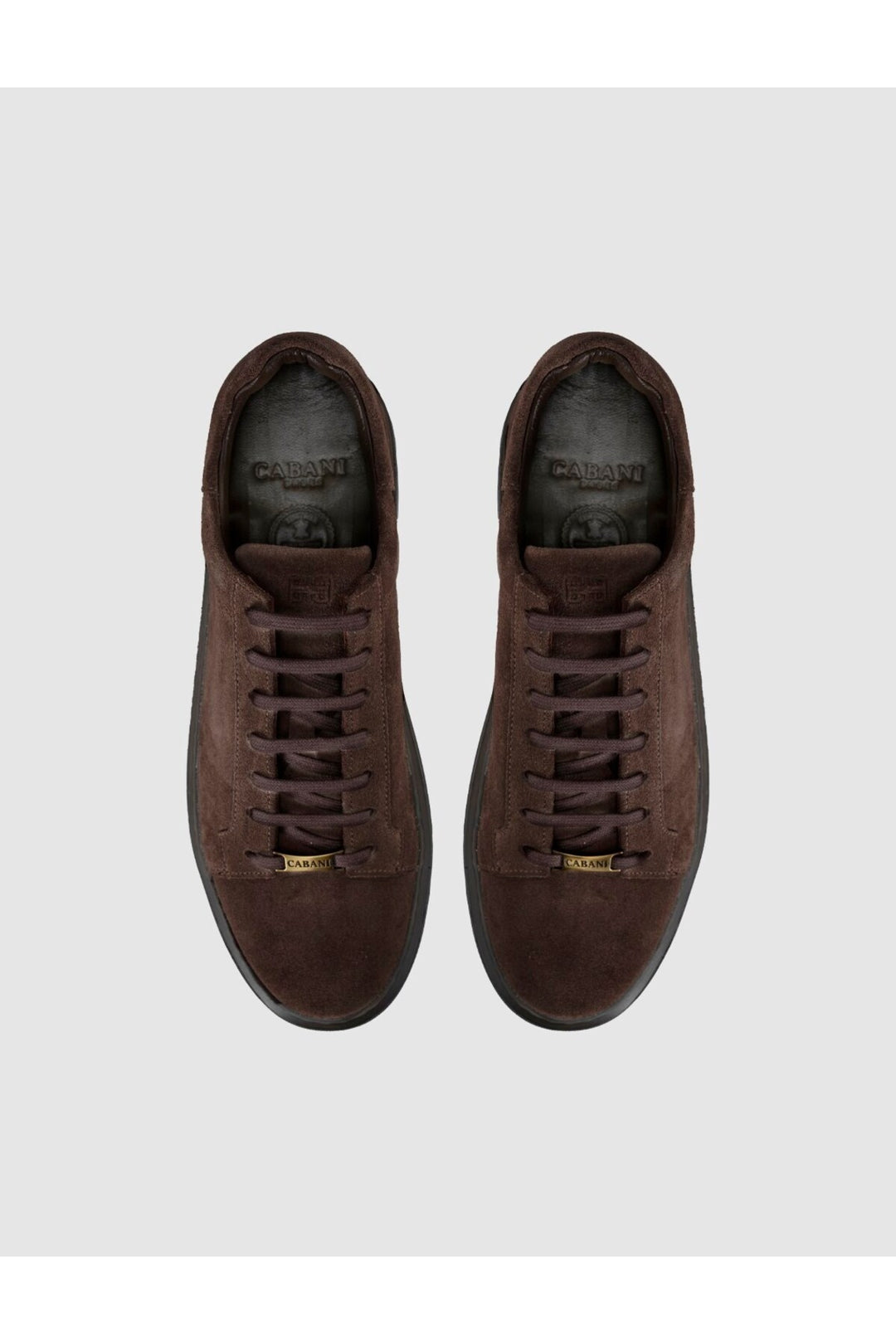 Cabani Shoes Baskets décontractées pour hommes en cuir suédé véritable marron - Marron