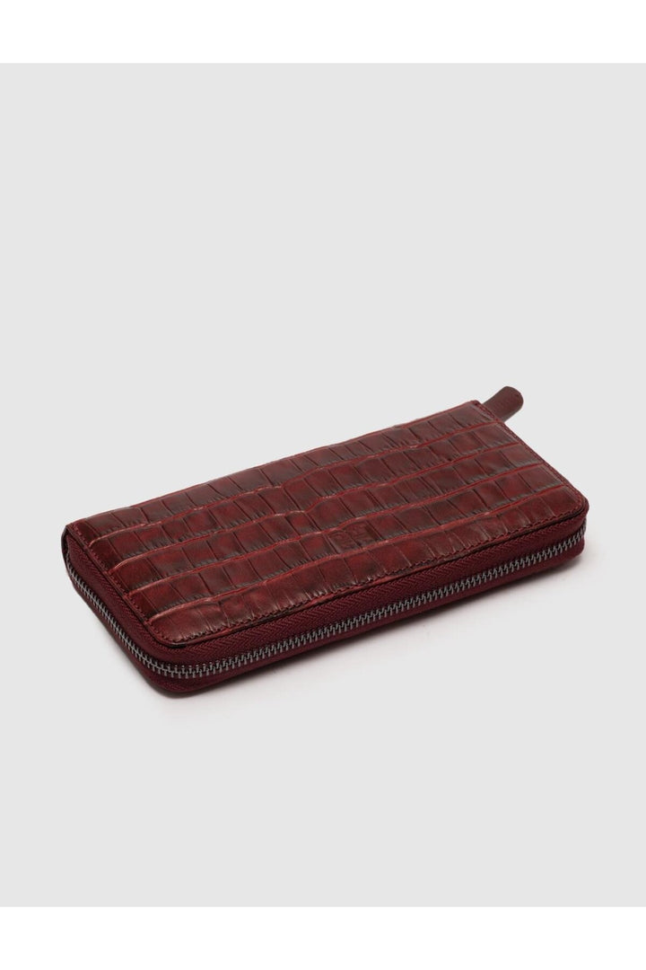 Cabani Shoes Portefeuille femme en cuir véritable bordeaux - Bordeaux