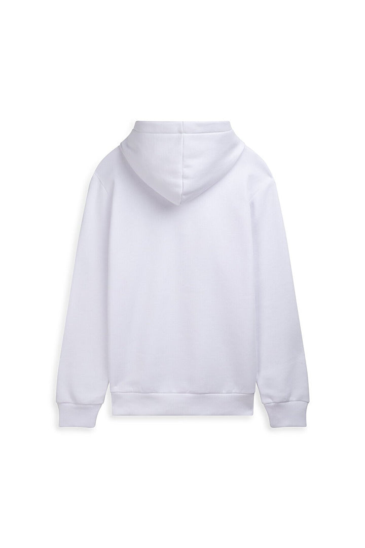 LTB Sweat-shirt blanc imprimé à capuche et manches longues