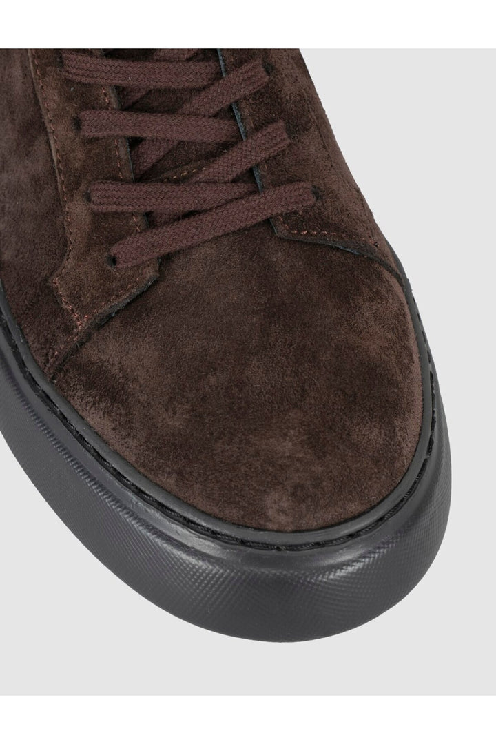 Cabani Shoes Baskets pour hommes en cuir suédé véritable marron - Marron