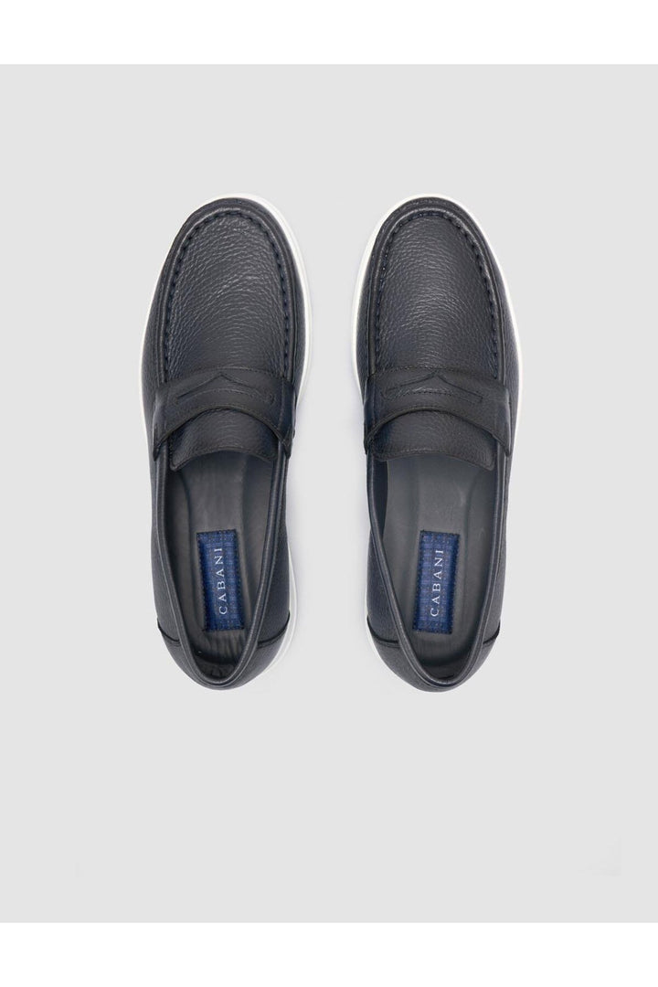 Cabani Shoes %100 Cuir Véritable Mocassins Pour Hommes Bleu marine - Bleu marine